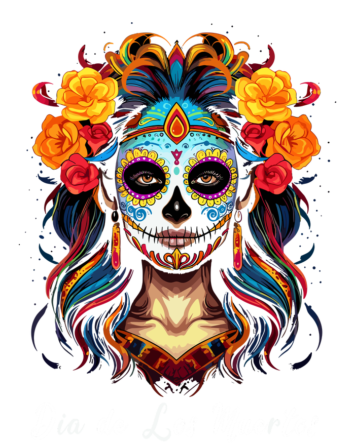 Mexican Sugar Skull Girl Halloween Dia De Los Muertos Dry Zone Grid Polo