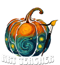 Art Teacher Pumpkin Halloween Starry Night Van Gogh Women's Fleece Hoodie