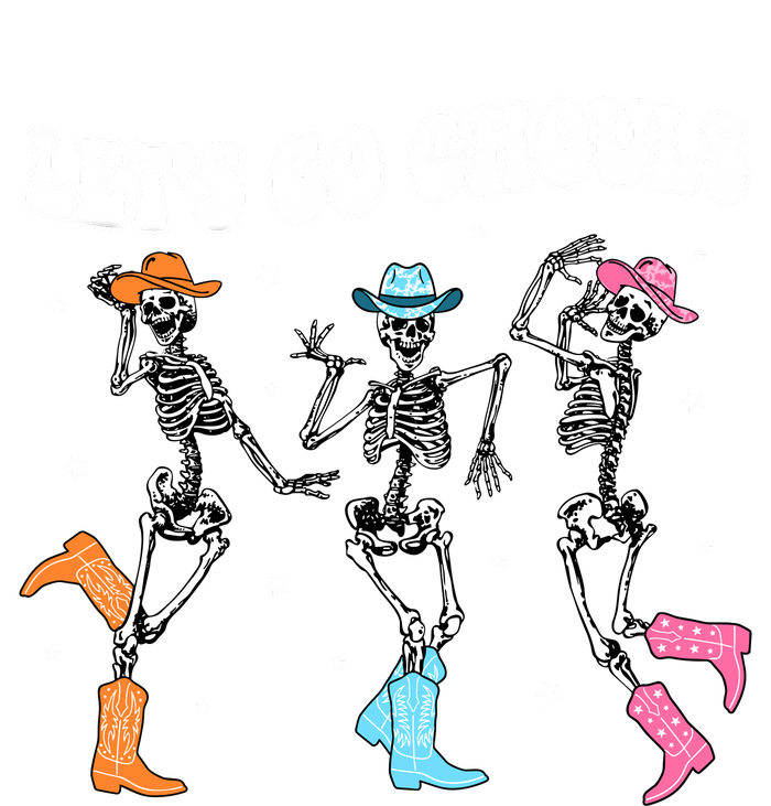 LetS Go Ghouls Dancing Skeleton Cowboy Western Halloween Poster