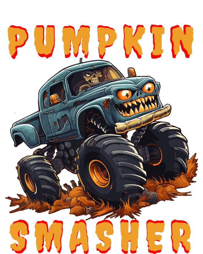 Zombie Monster Truck Pumpkin Smasher Halloween Costume Kids Flexfit Unipanel Trucker Cap