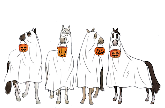 Halloween Horse Ghost Boo Cow Western Spooky Season Cool Gift T-Shirt