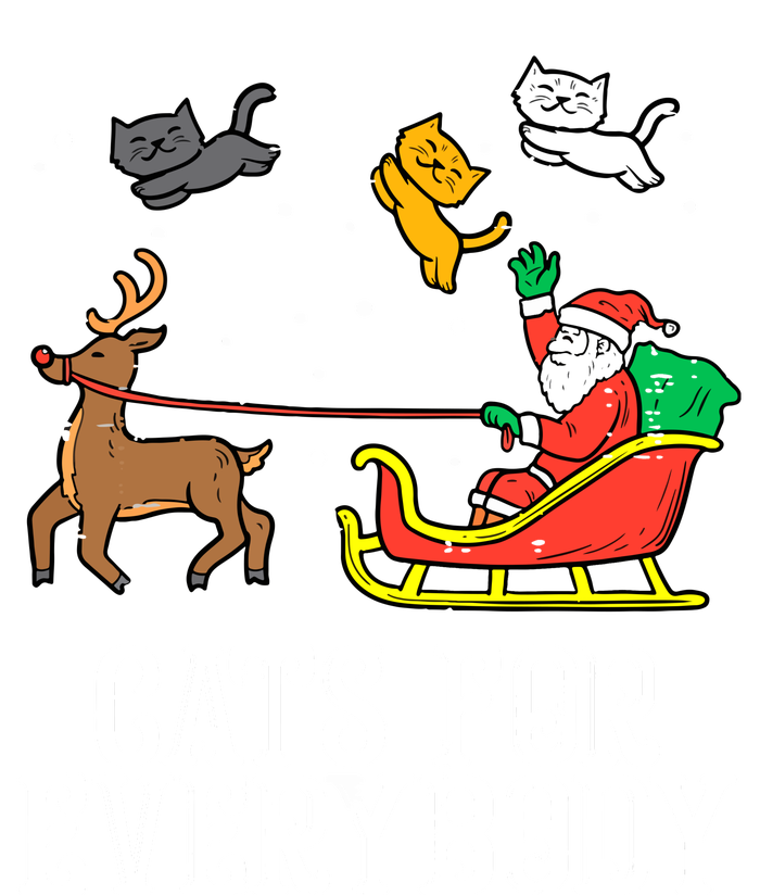 Cats For Everybody Christmas Cat Funny Xmas Santa Gift Ladies Long Sleeve Shirt