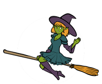 Cute Witch On A Broom Halloween Moon Gift T-Shirt