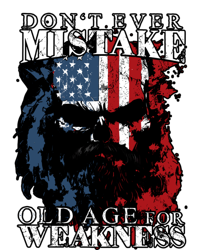 Dont Ever Mistake Old Age For Weakness Skull American Flag Poster