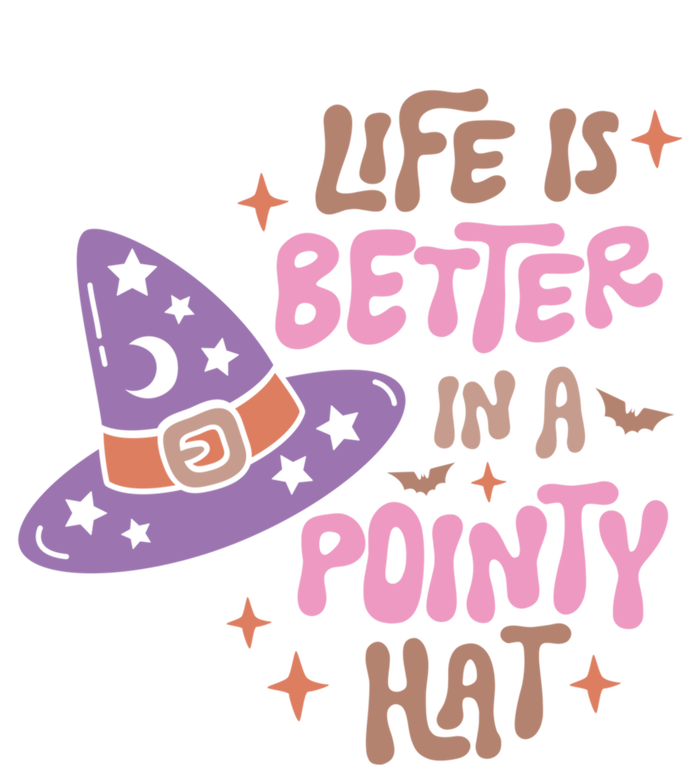 Life Is Better In A Pointy Hat Retro Groovy Halloween Witch Gift T-Shirt