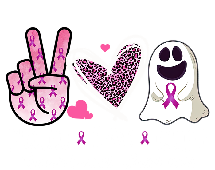 Peace Love Cure Ghost Pink Ribbon Cancer Breast Awareness Great Gift Tie-Dye T-Shirt