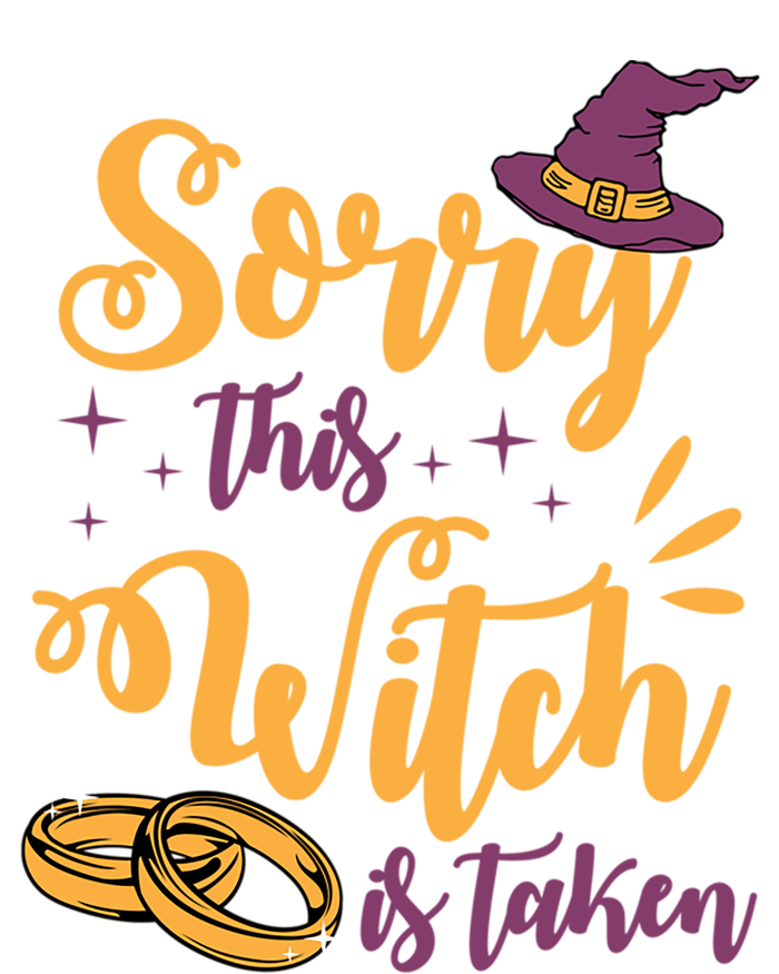 Sorry This Witch Is Taken Funny Cute Married Wife Halloween Funny Gift Women's Long Sleeve Flannel Pajama Set 