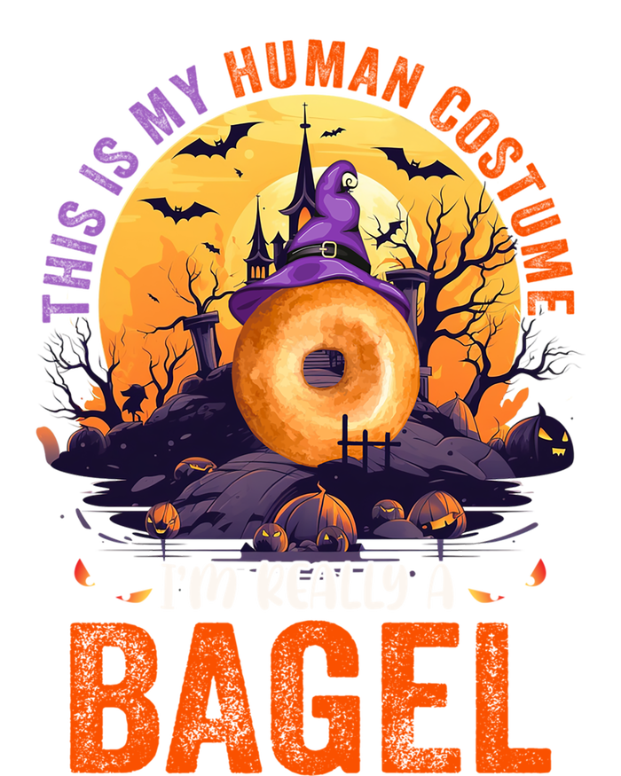 This Is My Hu Costume IM Really A Bagel Halloween Witch Cool Gift Tie Dye Hoodie