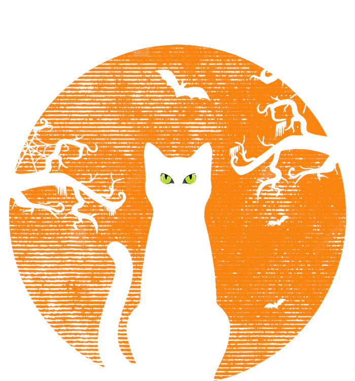 Spooky Halloween Cat Costume with Retro Moon Tall Long Sleeve T-Shirt