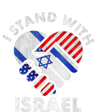 I Stand With Israel Usa American Flag With Israel Flag Heart Tall Sweatshirt