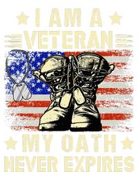 I am A Veteran My Oath Never Expires Veteran Day USA Flag Dry Zone Grid Polo