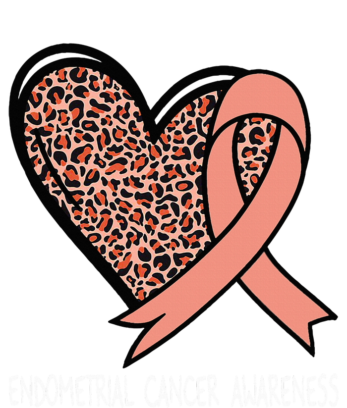 Leopard Heart Endometrial Cancer Awareness Peach Zip Tote Bag