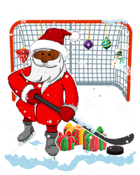 Afro Santa Playing Hockey Xmas Black Afro Hockey Player Gift T-Shirt