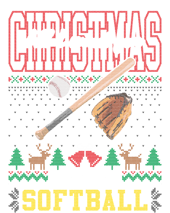 All I Want For Christmas Is To Play Softball Ugly Sweater Funny Gift Button