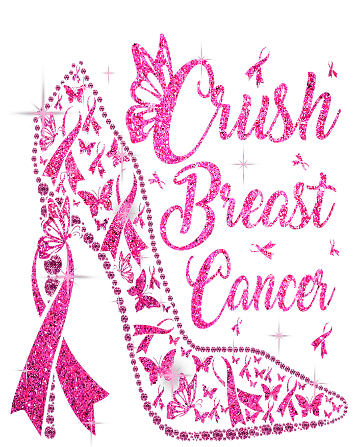 Crush Breast Cancer Awareness Bling Pink Ribbon T-Shirt