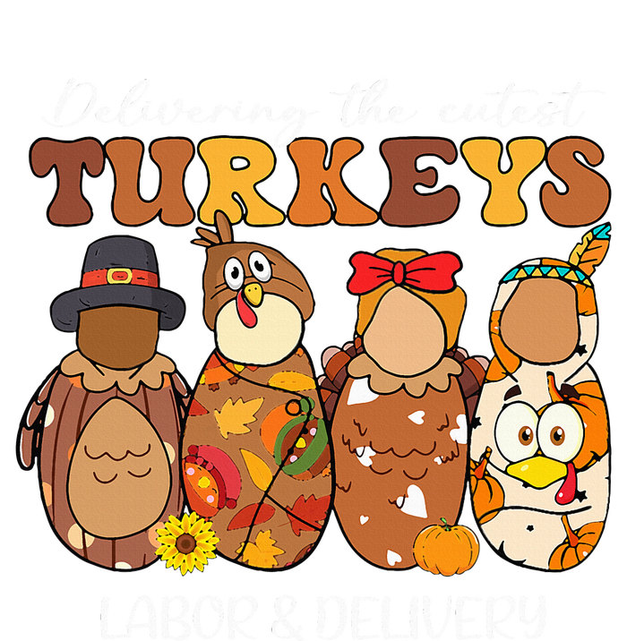 Delivering The Cutest Turkeys Labor & Delivery Thanksgiving Women's Flannel Pajama Set