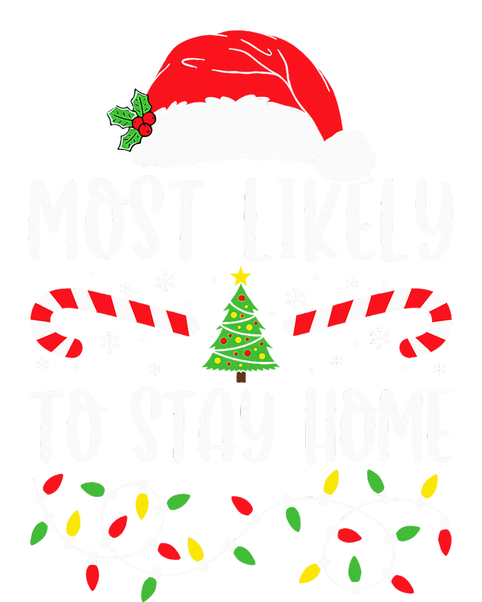 most likely to stay home christmas matching family pajamas Striped Beanie with Solid Band