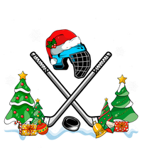 Cool Hockey Santa Hat Christmas Tree Hockey Lover Cute Gift Pom Pom 12in Knit Beanie