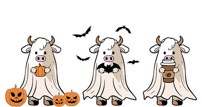 Funny Halloween Ghost Cows Trick Or Treat Cow Lover Funny Gift Kids Long Sleeve Shirt