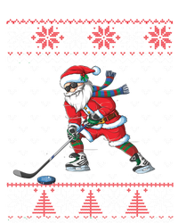 Funny Santa Playing Hockey Christmas Ugly Sweater Gift Tie-Dye Long Sleeve Shirt