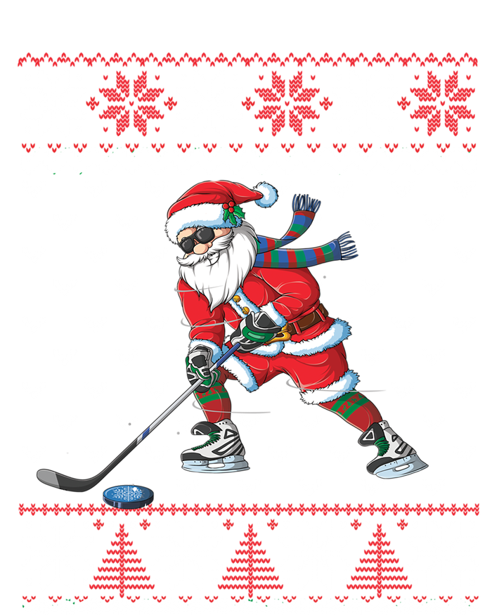 Funny Santa Playing Hockey Christmas Ugly Sweater Gift Tie-Dye Long Sleeve Shirt