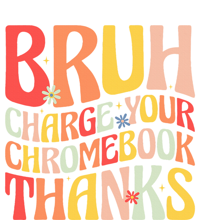 Bruh Charge Your Chromebook Thanks Funny Groovy Teacher  Short Acrylic Beanie