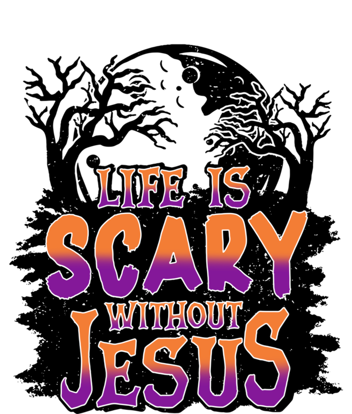 Life Is Scary Without Jesus Christian Halloween Tree Bible T-Shirt