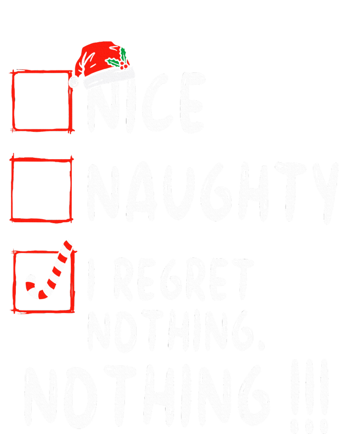 Nice Naughty I Regret Nothing Christmas List Santa Claus Striped Beanie with Solid Band