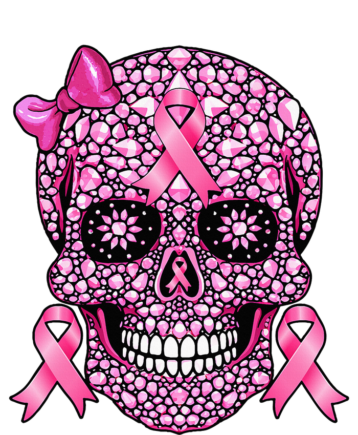 Sugar Skull Pink Ribbon Breast Cancer Awareness Sweatshirt