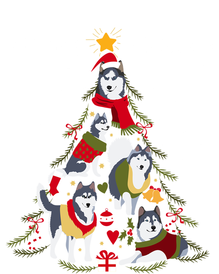 Siberian Husky Christmas Tree Xmas Dog Lover Gift Premium Hoodie