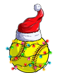 Softball Christmas Santa Hat Funny Softball Xmas Holiday Gift T-Shirt