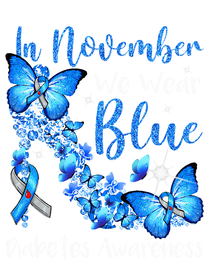 In November We Wear Blue Butterflies Diabetes Awareness T-Shirt