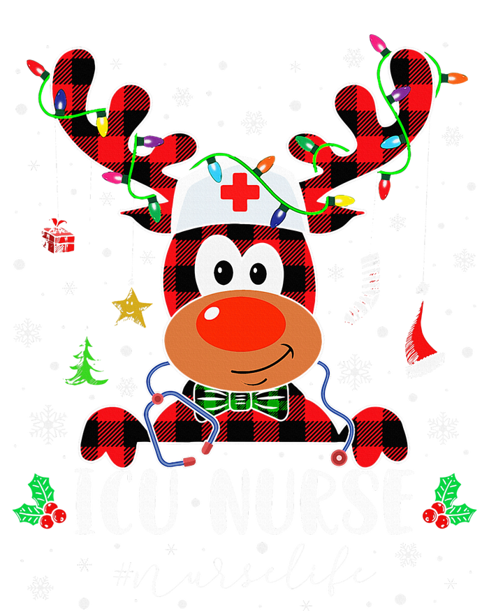 Love Icu Nurse Life Reindeer Nurse Christmas Pajama Xmas Premium T-Shirt