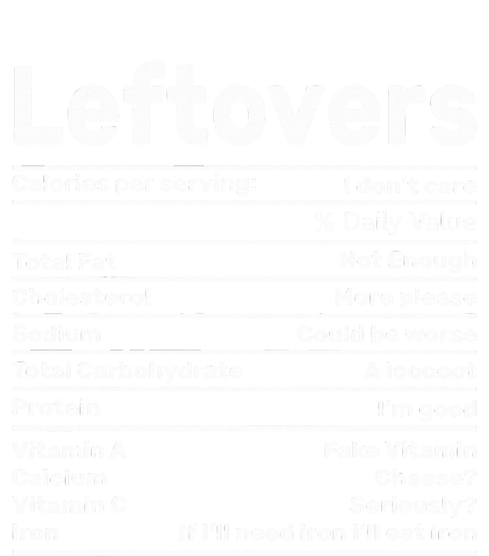 Leftovers Nutrition Facts Funny Thanksgiving Christmas food Women's Racerback Tank