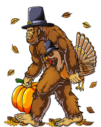 Bigfoot Pilgrim Turkey Pumpkin Thanksgiving Day Toddler Sweatshirt