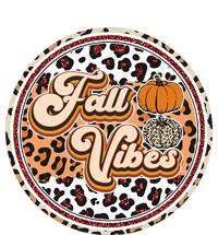 Fall Vibes Retro Vintage Leopard Circle Pumpkin Thanksgiving Women's Racerback Tank