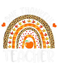 One Thankful Teacher Thanksgiving Rainbow Leopard Fall Funny T-Shirt