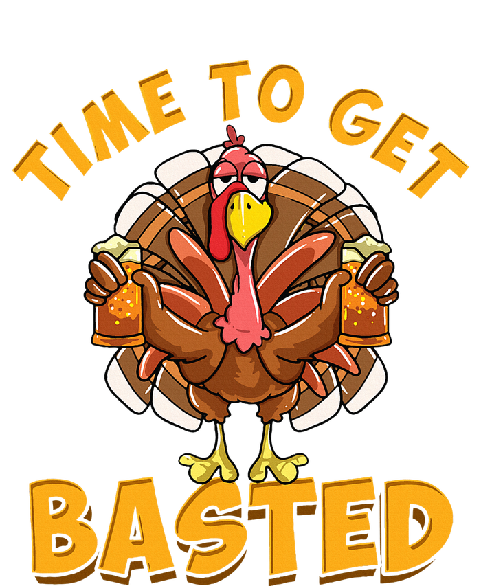 Time To Get Basted Funny Beer Thanksgiving Turkey Day Womens CVC Long Sleeve Shirt