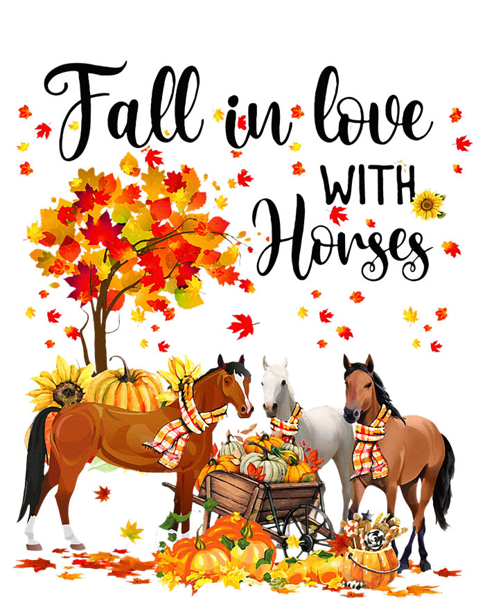 Fall In Love With Horses Autumn Fall Love Horse Thanksgiving T-Shirt