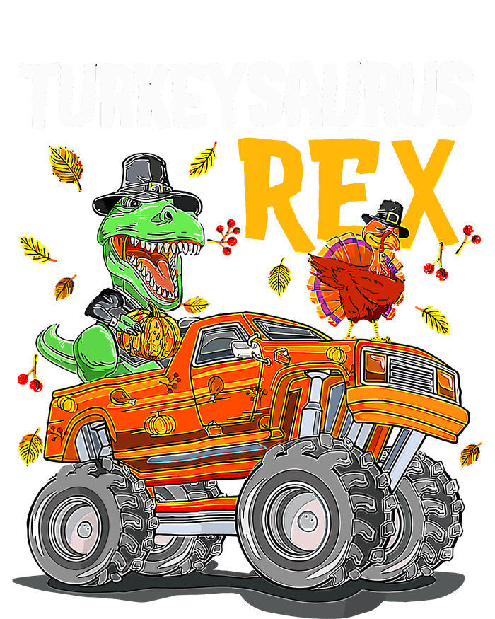 Turkey Dino Monster Truck Thanksgiving Turkeysaurus Rex Kids Tie-Dye T-Shirt