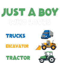 Just A Boy Who Loves Trucks Excavators Tractors Vehicle Women's Crop Top Tee