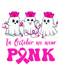 In October We Wear Pink Nurse Ghost Halloween Breast Cancer T-Shirt