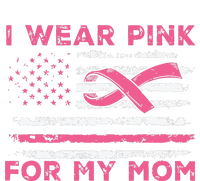 I Wear Pink For My Mom American Flag Breast Cancer Support Coaster