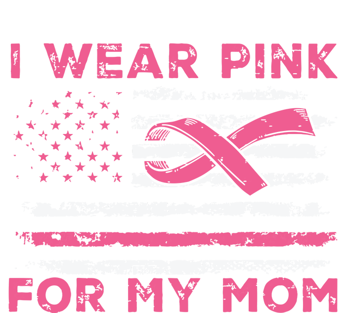 I Wear Pink For My Mom American Flag Breast Cancer Support Coaster