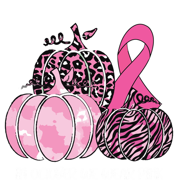 In October We Wear Pink Ribbon Pumpkin Breast Cancer Ladies Essential Flowy Tank