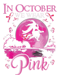 In October We Wear Pink Witch Breast Cancer Awareness Women's V-Neck T-Shirt