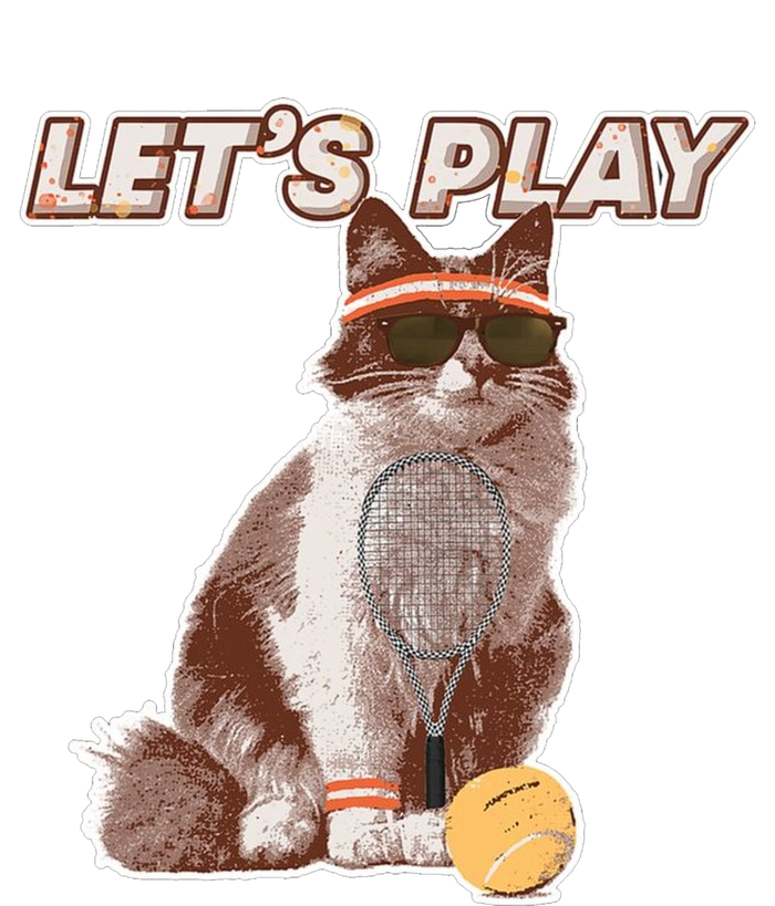 Cool Funny Tennis Cat Wearing Sunglasses Tennis Racket Ball Women's Long Sleeve Flannel Pajama Set 