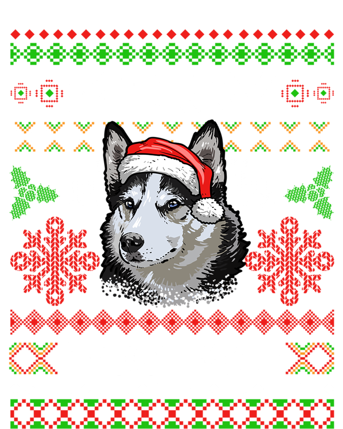 Merry Woofmas Ugly Sweater Christmas Siberian Husky Lover Gift T-Shirt