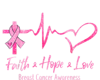 Faith Hope Love Breast Cancer Awareness Ribbon Heartbeat 16 in Basic Backpack