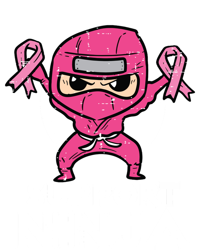 Kids Support Ninja Pink Cute Breast Cancer Awareness Sustainable Knit Beanie